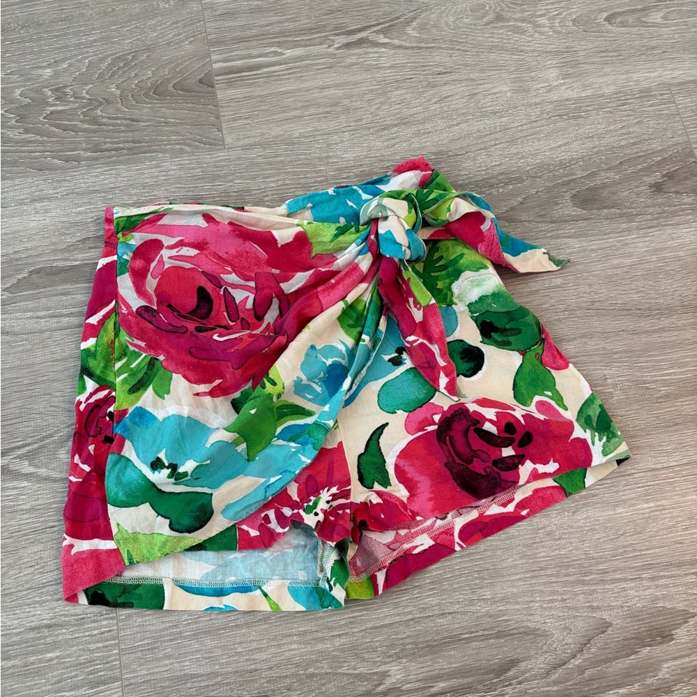 Zara Multicolor Floral Wrap Skirt
